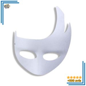 Lot De 24 Masques De Chat En Papier Mâche Blancs à Peindre Soi-même - Avec élastique Et Peinture - Pour Carnaval, Halloween, Activités Créatives - DIY Déguisement